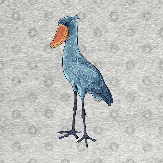 Drawing of a shoebill by Modern Medieval Design